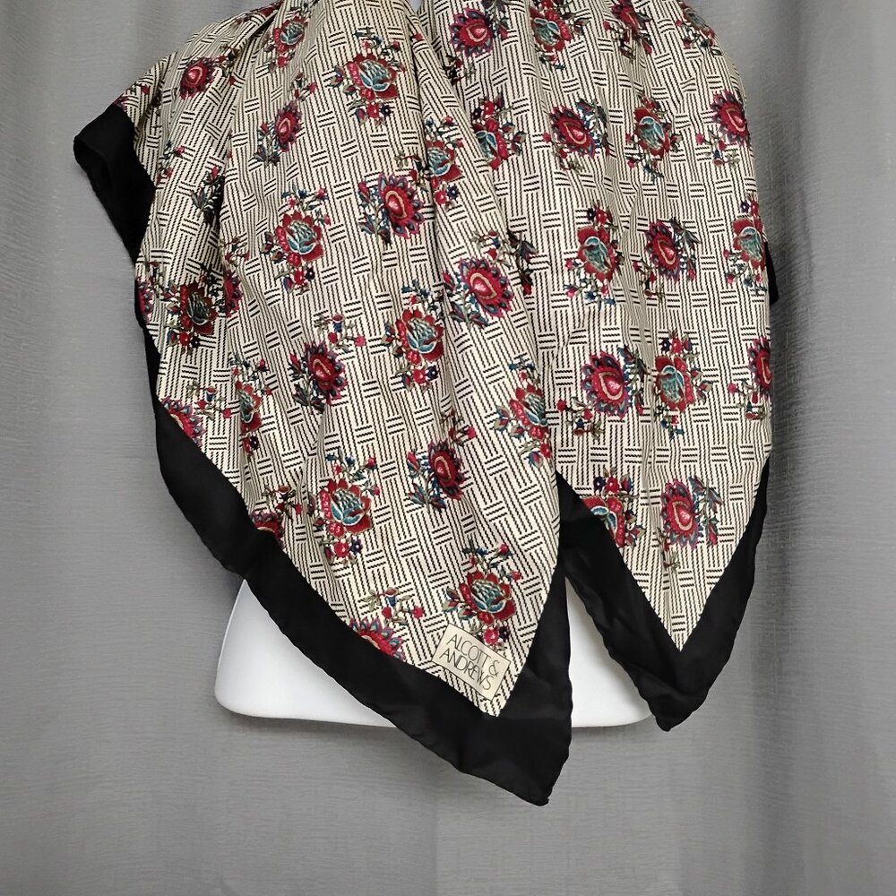 ❤️ALCOTT & ANDREWS Floral Silk Scarf  34X35